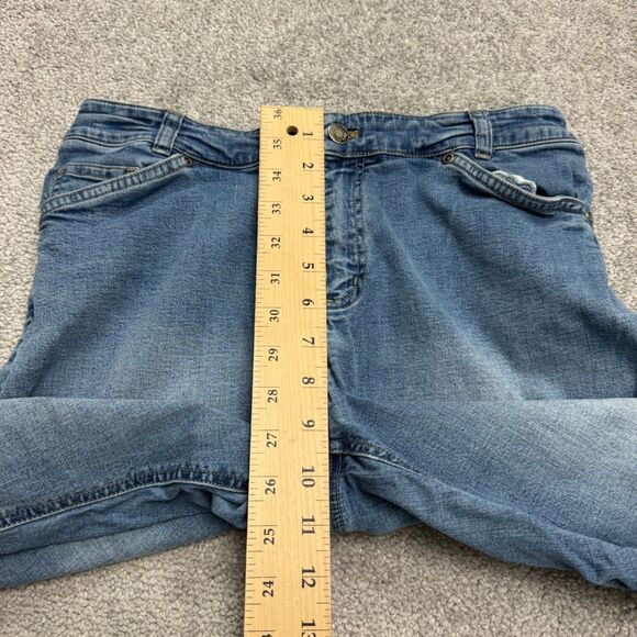 Vintage Y2K 2005 J.Jill Capri Cropped Wide Leg Denim Jeans Womens 8P 28x21 Blue - Picture 11 of 15